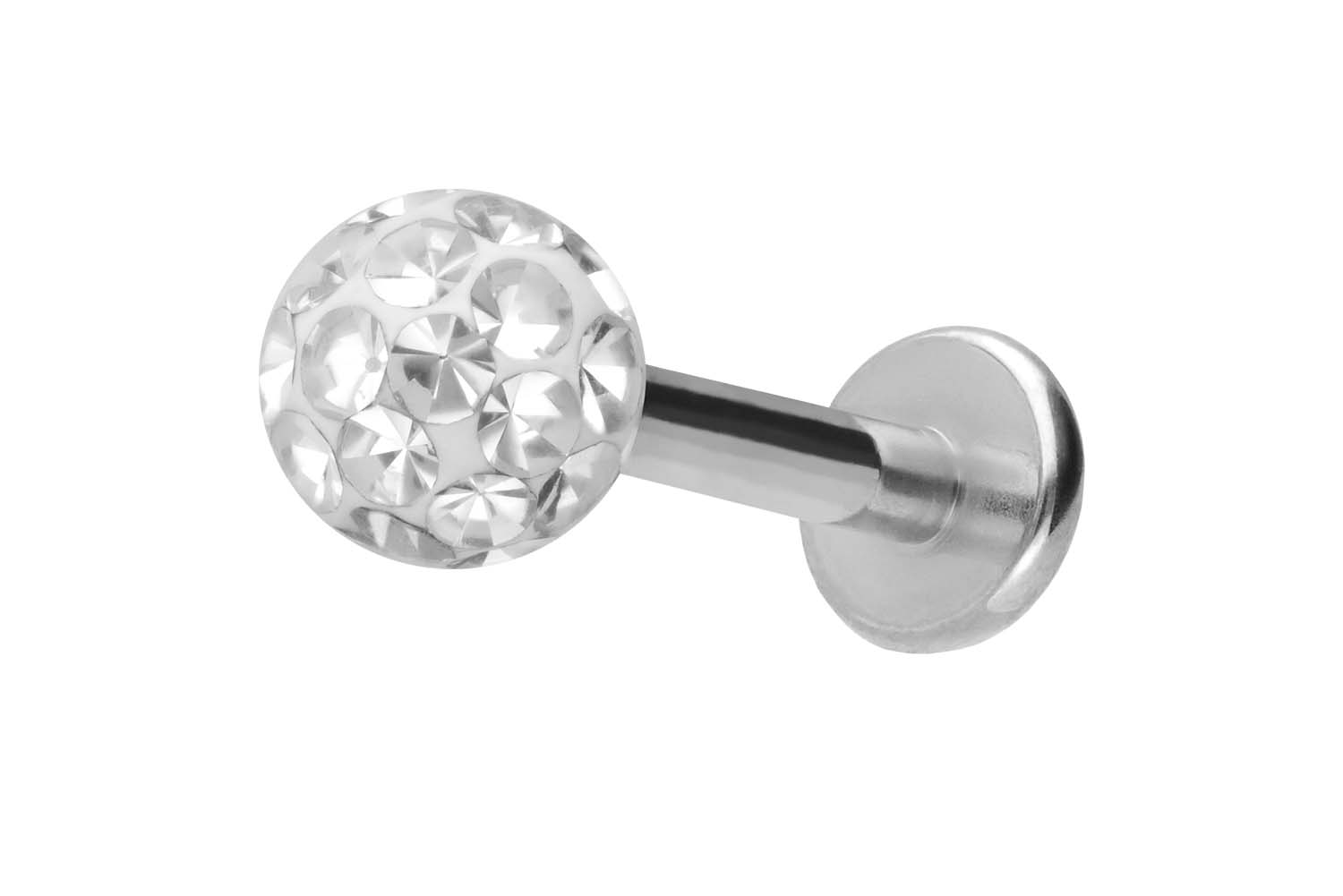 Titan Labret Piercing mit Innengewinde EPOXY-KUGEL